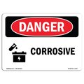 Signmission Safety Sign, OSHA Danger, 5" Height, 7" Width, Corrosive, Landscape, D-57-L-1103 OS-DS-D-57-L-1103